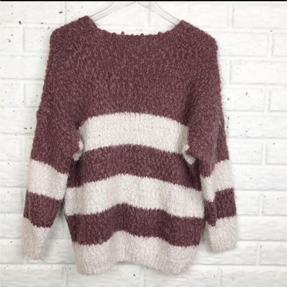 Altar'd State Fuzzy Striped Popcorn Sweater NWOT - Picture 2 of 6